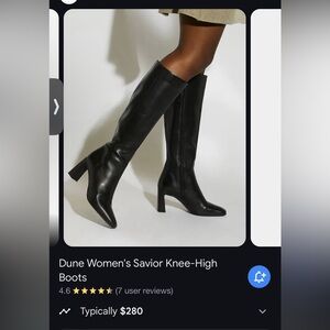 5 US Dune Women’s Savior Knee High Boots - Black Leather